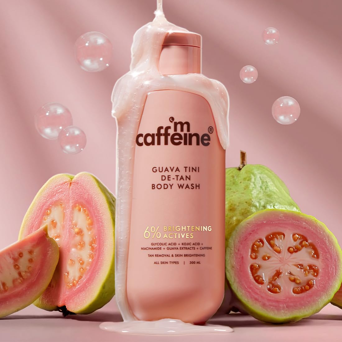 mcaffeine 1% glycolic acid detan body wash 300ml | 2% niacinamide, 3% kojic acid glutathione | bodywash for women & men| brightens, hydrates, reduces dark spots & evens tone | guava shower gel for dry skin mcaffeine 1% glycolic acid detan body wash 300ml | 2% niacinamide, 3% kojic acid glutathione | bodywash for women & men| brightens, hydrates, reduces dark spots & evens tone | guava shower gel for dry skin