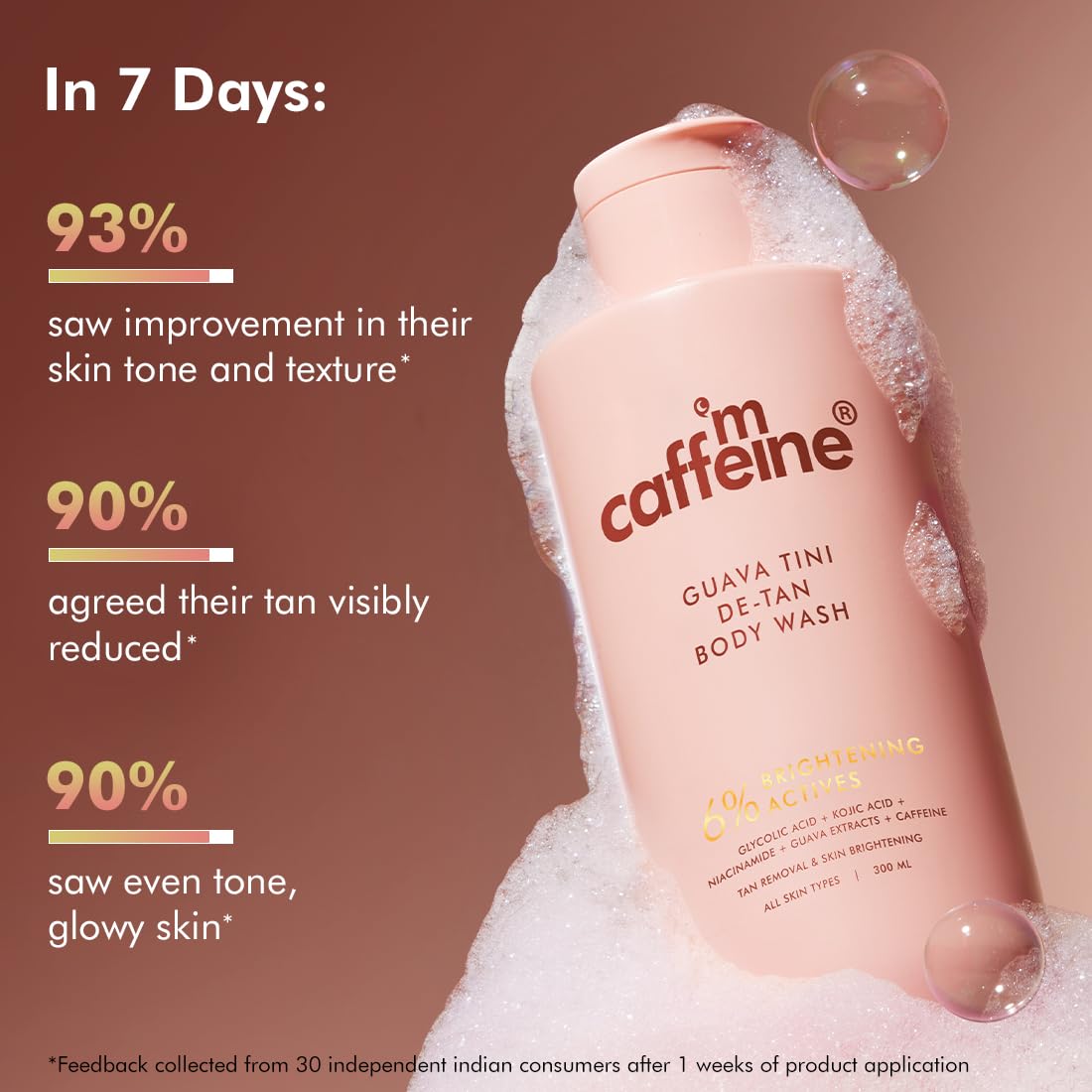 mcaffeine 1% glycolic acid detan body wash 300ml | 2% niacinamide, 3% kojic acid glutathione | bodywash for women & men| brightens, hydrates, reduces dark spots & evens tone | guava shower gel for dry skin mcaffeine 1% glycolic acid detan body wash 300ml | 2% niacinamide, 3% kojic acid glutathione | bodywash for women & men| brightens, hydrates, reduces dark spots & evens tone | guava shower gel for dry skin